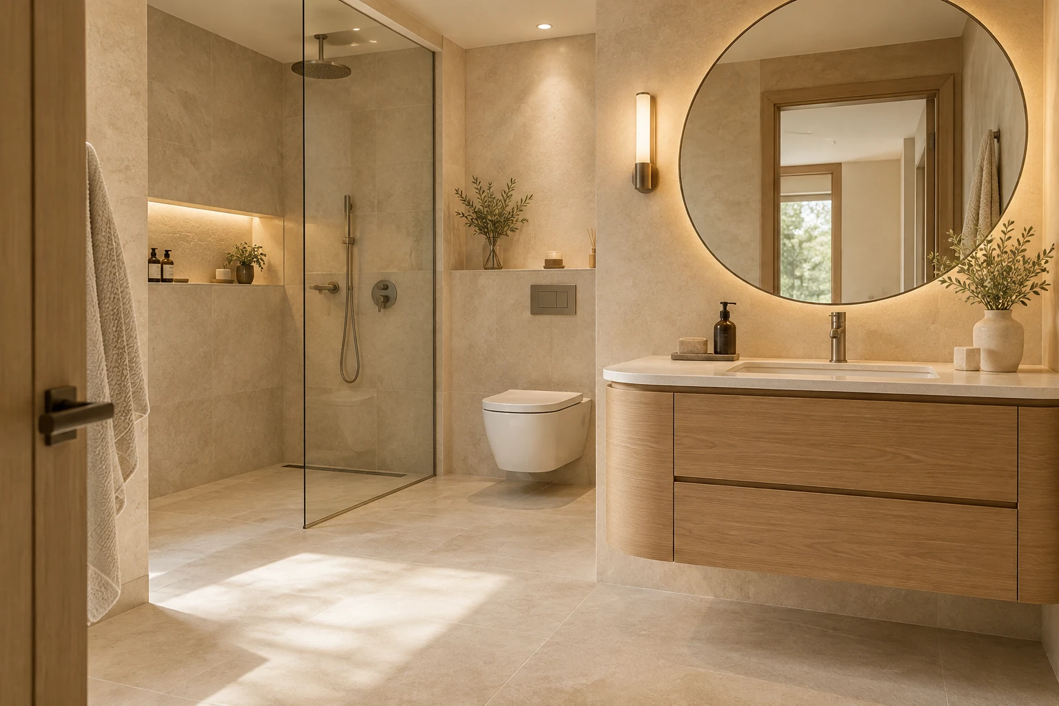Kum & Meşe banyo tasarım örneği